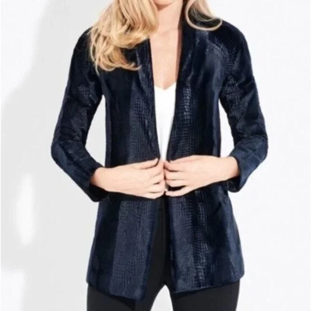 AYR Starry Night Embossed Velvet Blazer Evening Jacket Navy Shopbop 2 XS $445